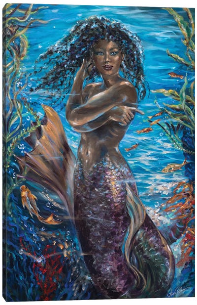 Kya Mermaid Canvas Art Print - Linda Olsen