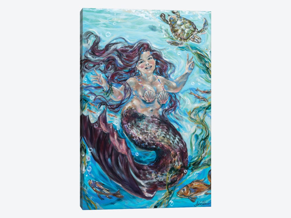 Hippie Mermaid by Linda Olsen 1-piece Canvas Artwork