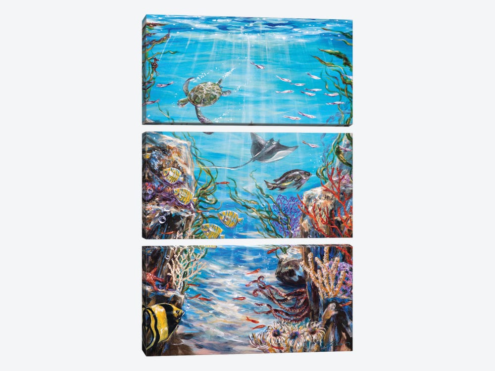 Underwater Dream by Linda Olsen 3-piece Canvas Print