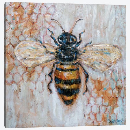 Honey Bee Canvas Print #LNO128} by Linda Olsen Canvas Art