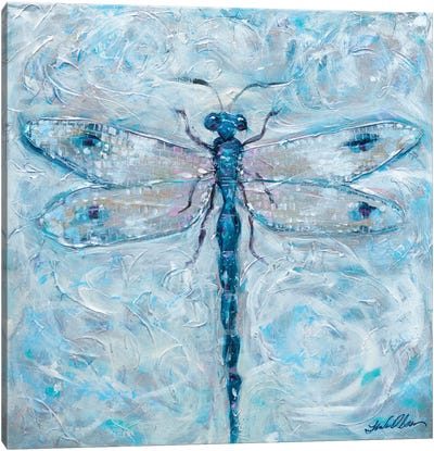 Dragonfly Blues Canvas Art Print - Linda Olsen