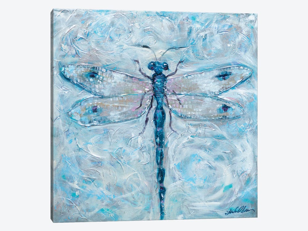 Dragonfly Blues by Linda Olsen 1-piece Canvas Artwork