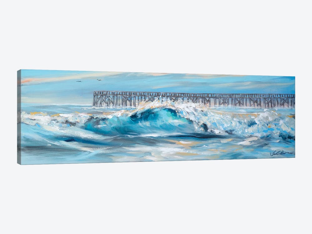 Surf By Pier by Linda Olsen 1-piece Art Print