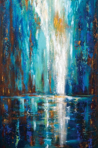 Gold Abstract Art: Waterfall by Linda Olsen