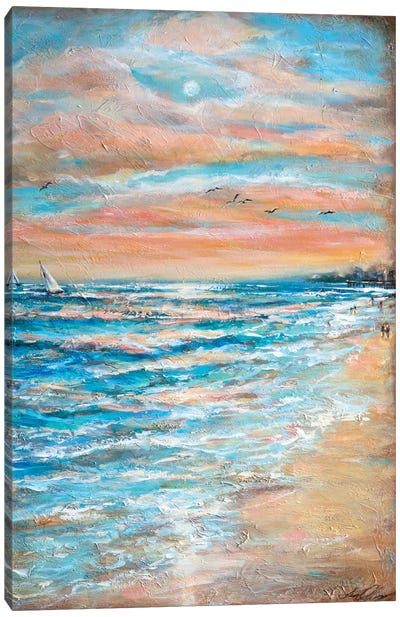 Along The Shore Canvas Art Print - Linda Olsen