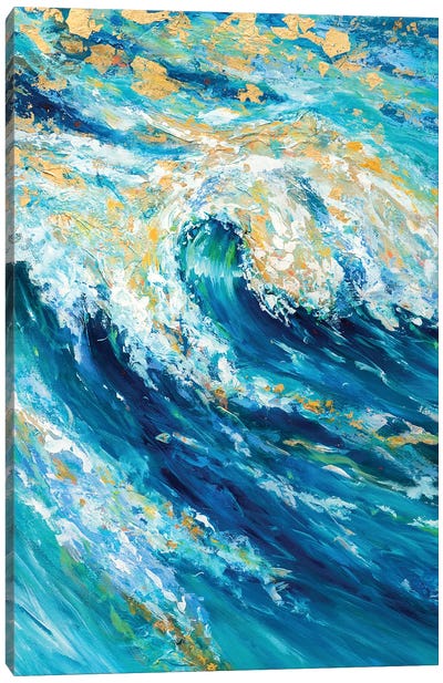 Enticing Wave Canvas Art Print - Ocean Blues
