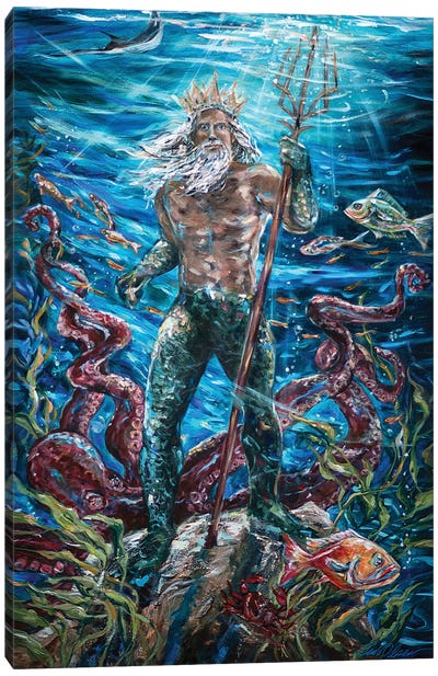King Neptune Canvas Art Print - Linda Olsen