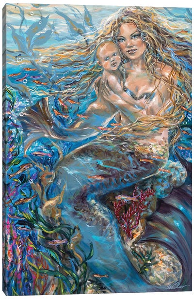 Underwater Madonna Canvas Art Print - Mermaid Art