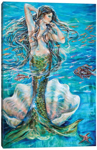 Venus Waking Canvas Art Print - Mermaid Art