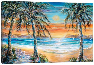 Paradise Sunset Canvas Art Print - Linda Olsen
