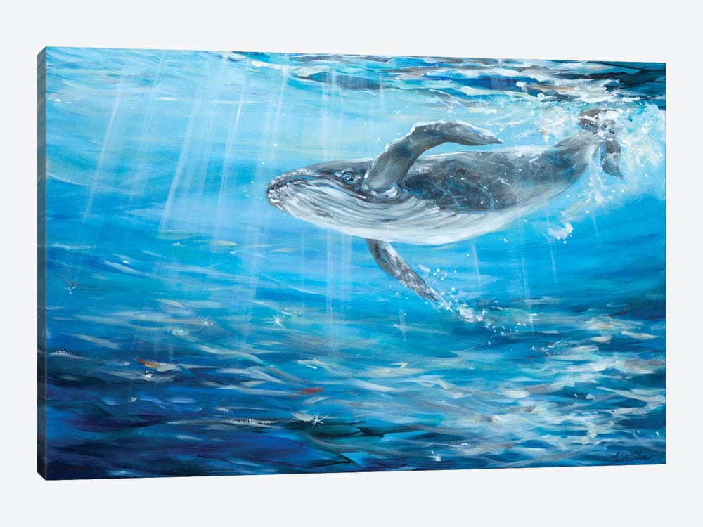 Humpback Cruising by Linda Olsen 1-piece Canvas Art