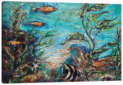 Beneath The Waves Canvas Art Print - Linda Olsen