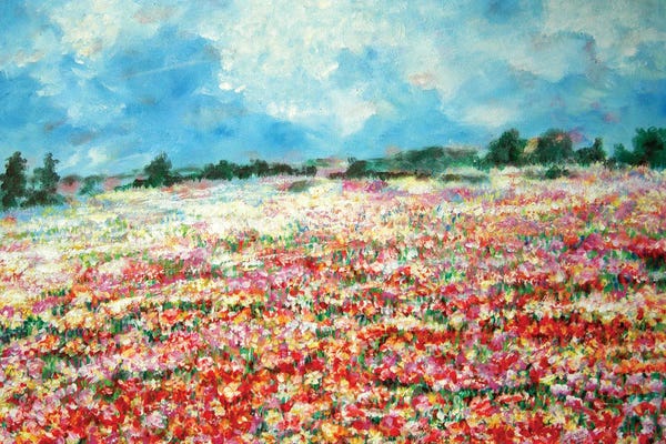 Linda Olsen: Field Of Flowers by Linda Olsen