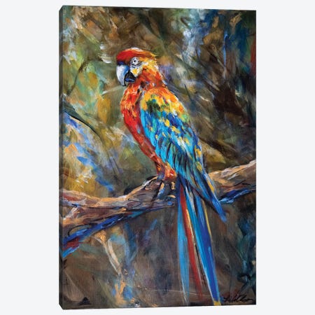 Parrot Canvas Print #LNO181} by Linda Olsen Canvas Wall Art