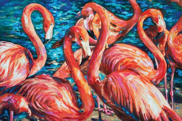 Linda Olsen: Flamingo Gossip by Linda Olsen