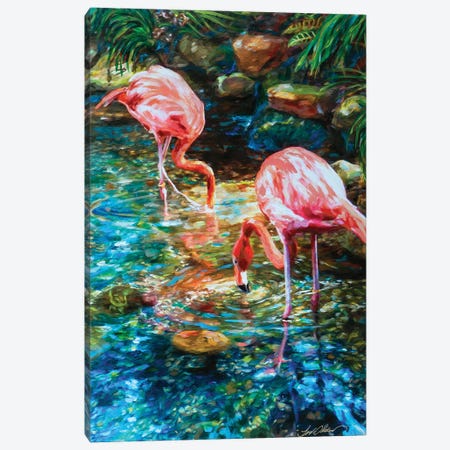 Flamingos Canvas Print #LNO20} by Linda Olsen Canvas Artwork