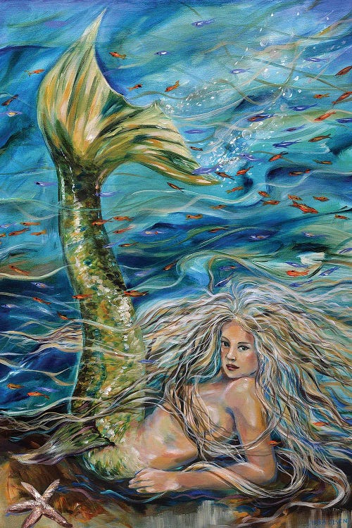 Free Spirit Mermaid by Linda Olsen wall art