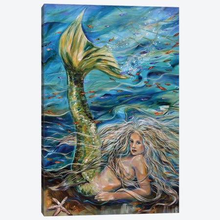 Free Spirit Mermaid Canvas Print #LNO21} by Linda Olsen Canvas Artwork