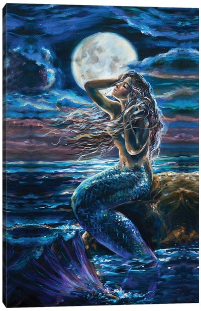 Full Moon Dream Canvas Art Print - Linda Olsen