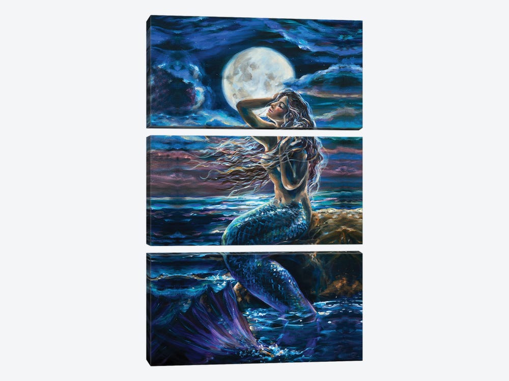 Full Moon Dream by Linda Olsen 3-piece Canvas Print
