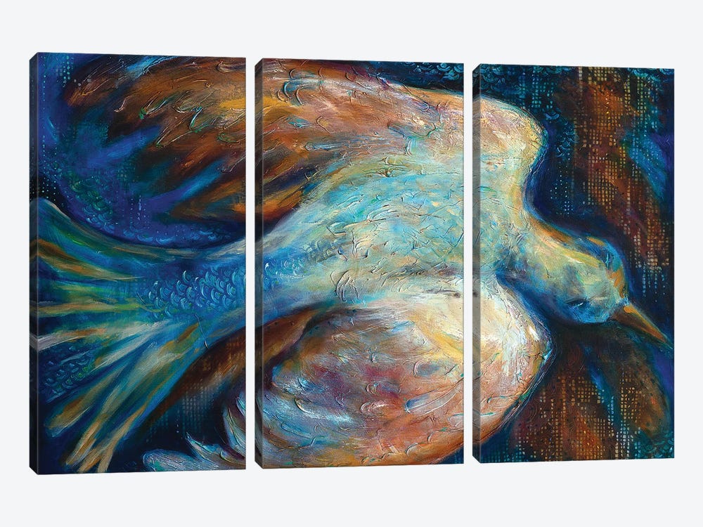 Icarus In The City by Linda Olsen 3-piece Canvas Print