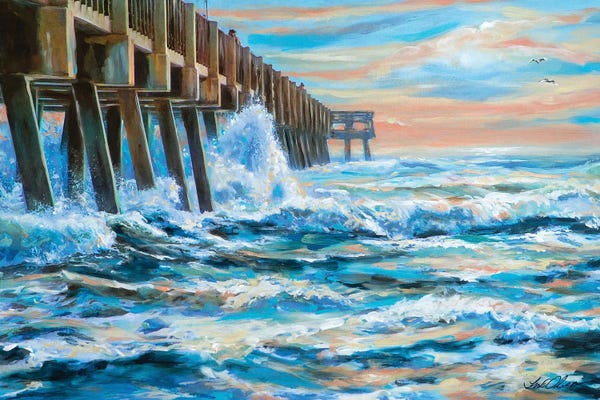 Nautical: Jacksonville Beach Pier by Linda Olsen