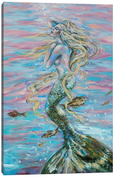 Love Canvas Art Print - Mermaid Art