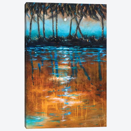 Night View From Kayak Canvas Print #LNO30} by Linda Olsen Art Print