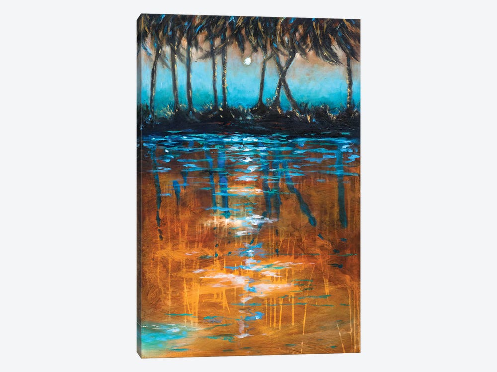 Night View From Kayak by Linda Olsen 1-piece Canvas Wall Art
