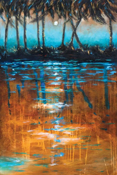 Linda Olsen: Night View From Kayak by Linda Olsen