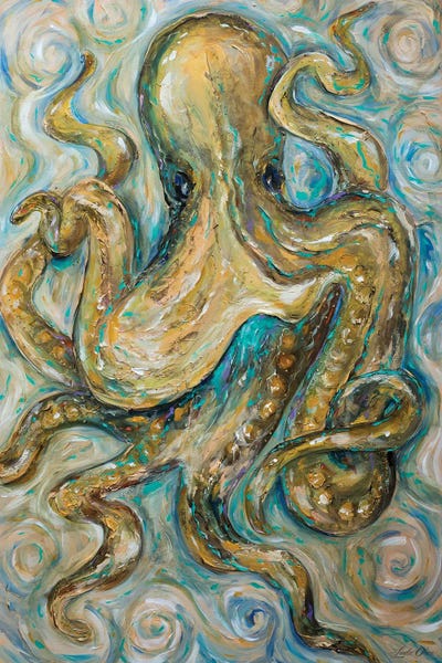 Octopus Tango by Linda Olsen framed canvas print