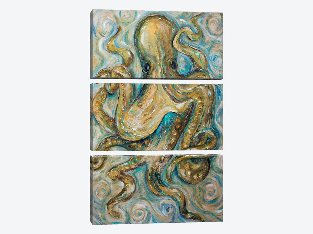 Octopus Tango by Linda Olsen 3-piece Canvas Art Print