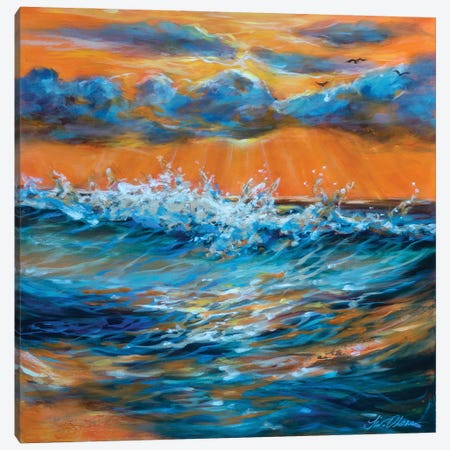 Orange Sunrise Canvas Print #LNO33} by Linda Olsen Canvas Art Print
