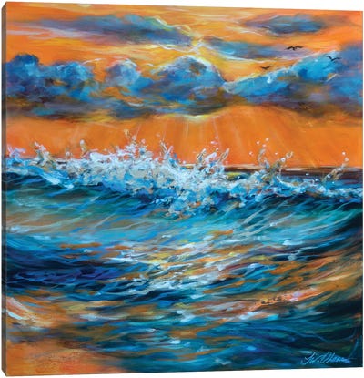 Orange Sunrise Canvas Art Print - Linda Olsen