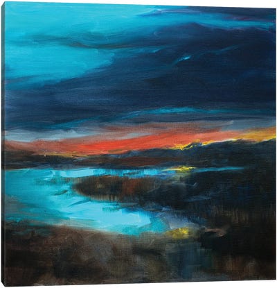 Salt Marsh Sunset Canvas Art Print - Marsh & Swamp Art
