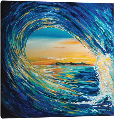 Sunset Curl Canvas Art Print - Linda Olsen