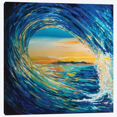 Sunset Curl Canvas Print #LNO42} by Linda Olsen Canvas Artwork