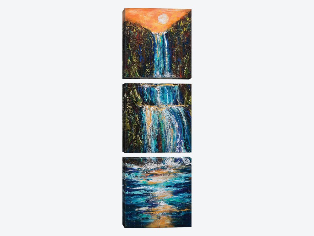 Waterfall Canyon by Linda Olsen 3-piece Canvas Wall Art