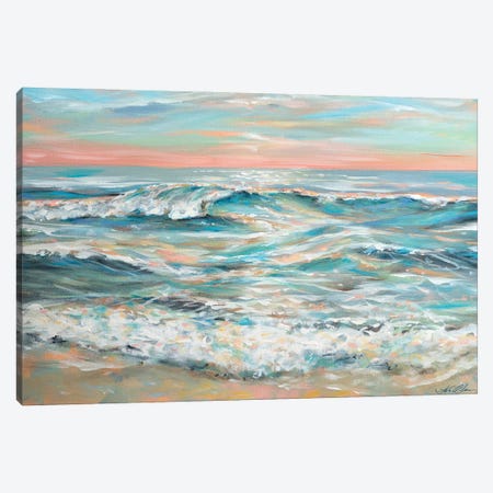 Waves At Dusk Canvas Print #LNO44} by Linda Olsen Canvas Print