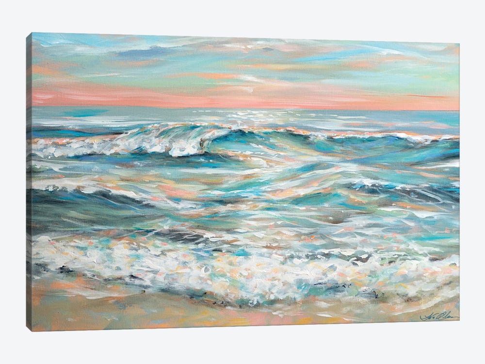 Waves At Dusk by Linda Olsen 1-piece Canvas Print