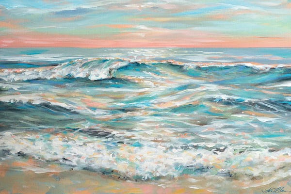 Linda Olsen: Waves At Dusk by Linda Olsen