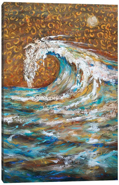 Windswept Wave Canvas Art Print - Linda Olsen