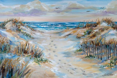 Footprints In The Sand Path by Linda Olsen framed wall art