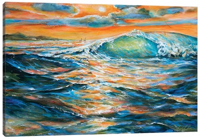 Lee Shore Wave Canvas Art Print - Linda Olsen