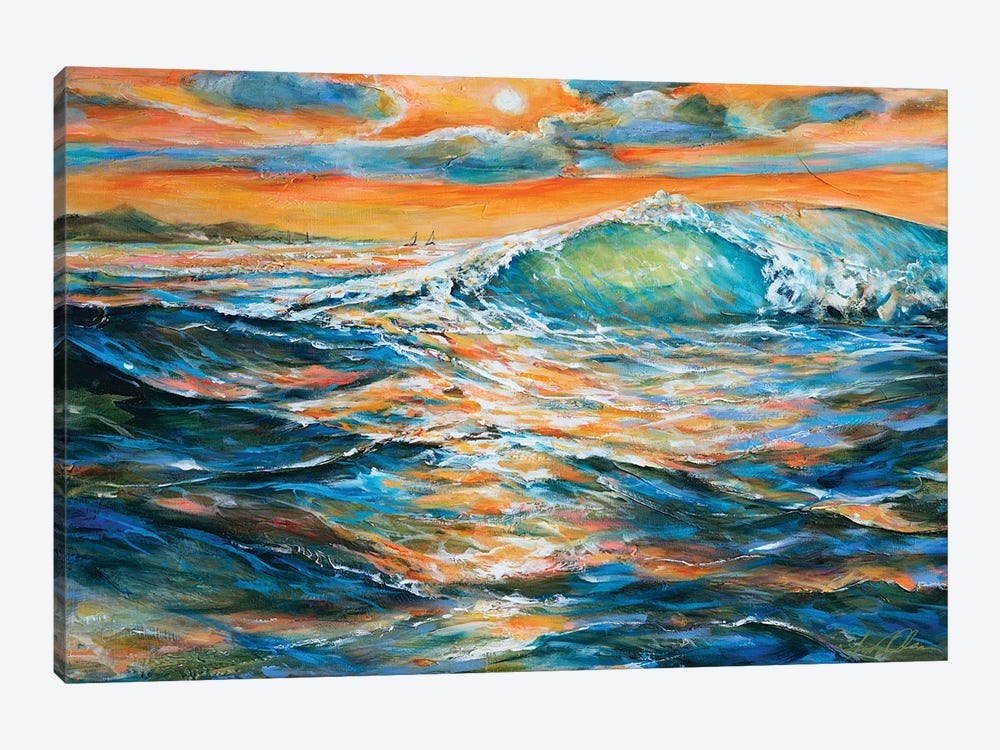 Lee Shore Wave by Linda Olsen 1-piece Canvas Artwork