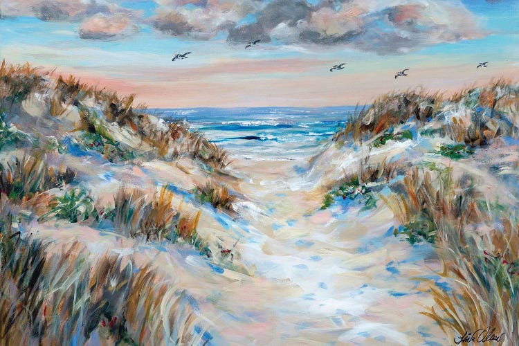 Pelicans Flying North by Linda Olsen wall art