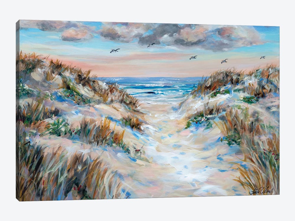 Pelicans Flying North by Linda Olsen 1-piece Canvas Print