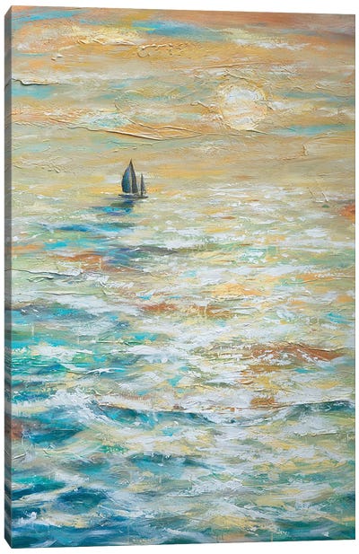 Sailing Into The Sunset Canvas Art Print - Linda Olsen
