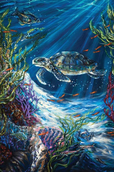 Linda Olsen: Coral Reef Turtle by Linda Olsen
