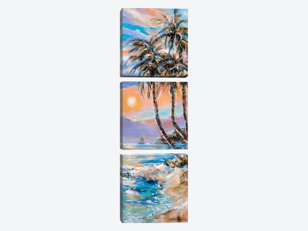 Paradise From East by Linda Olsen 3-piece Canvas Art Print